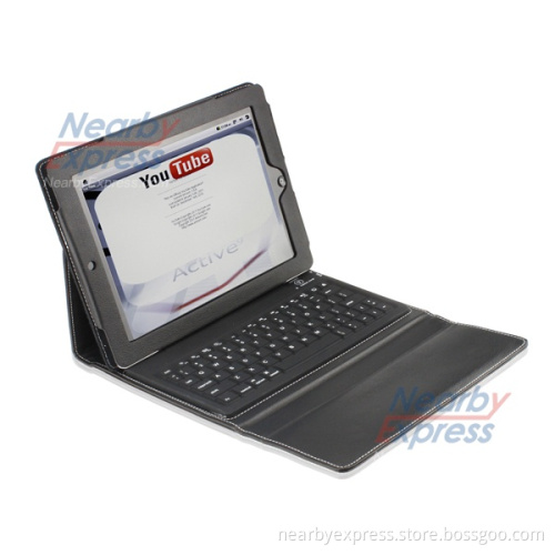 Leather Case with Built-in Bluetooth Keyboard for iPad 2